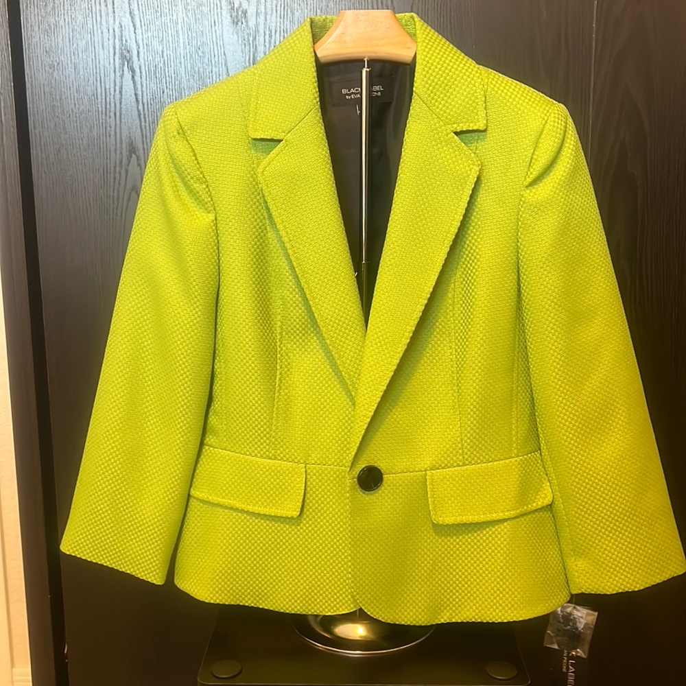 Black Label by Evan Picone size 8 Lime Green blazer brand new never worn